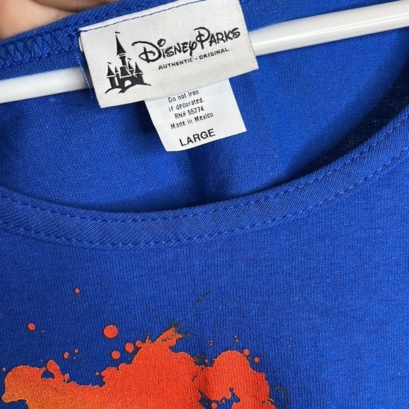 NWOT Walt Disney World Navy Rainbow Paint Splatter Oversized Sleeveless Tank Top - Picture 3 of 5